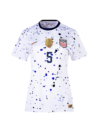 Maglia Nike Donna Stati Uniti Kelley O'Hara 4 Star Home 23/24 con patch campione del mondo 2019 (bianco/blu)