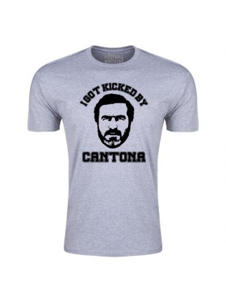 Maglietta Football Machine I Got Kicked By Cantona Uomo (Grigio Sport)