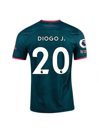 Terza maglia Nike Liverpool Diogo Jota 22/23 con patch EPL e NRFR (Dark Atomic Teal/Siren Red)