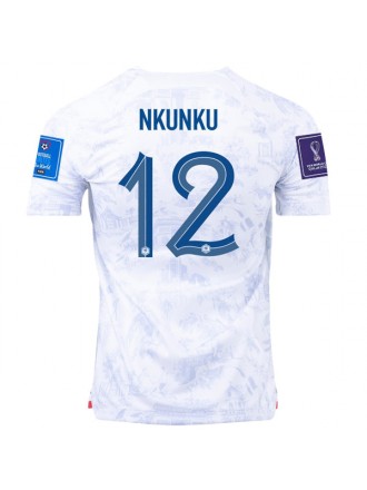 Maglia Nike France Nkunku Away con patch Campione del Mondo e Coppa del Mondo 2022 22/23 (bianco)