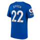 Maglia Nike Chelsea Hakim Ziyech Home con patch EPL + Coppa del Mondo per club 22/23 (blu scuro)