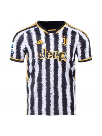 Maglia adidas Weston McKennie Juventus Home con patch Serie A 23/24 (nero/bianco)