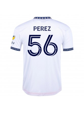 Maglia adidas Perez LA Galaxy Home Authentic 22/23 con patch MLS (bianco)