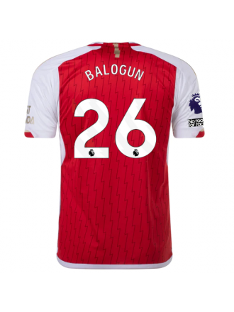 Maglia adidas Arsenal Folarin Balogun Home 23/24 con patch EPL + No Room For Racism (meglio scarlatto/bianco)