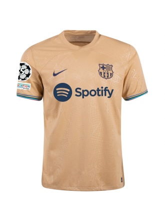 Maglia da trasferta Nike Barcelona con patch Champions League 22/23 (Club Gold)