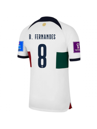 Maglia da trasferta Nike Portugal Bruno Fernandes con toppe Coppa del Mondo 2022 22/23 (vela/ossidiana)