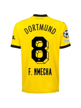 Puma Borussia Dortmund Maglia Home Felix Nmecha con patch Champions League 23/24 (Cyber Yellow/Puma Nero)