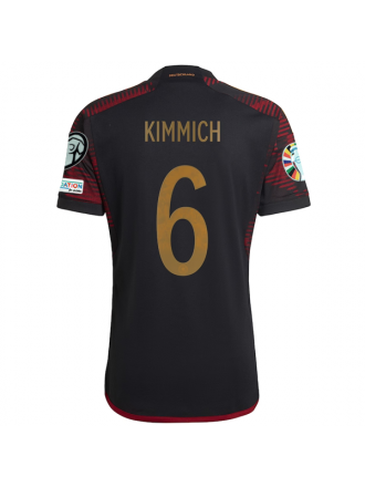 Maglia adidas Germany Joshua Kimmich Away con toppe per le qualificazioni agli Europei 22/23 (Nero/Bordeaux)
