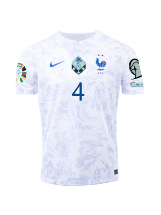 Maglia Nike France Raphael Varane Away con patch campione della Nations League + patch qualificazioni Euro 22/23 (Bianco)