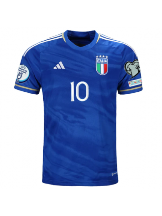 Maglia adidas Italia ROBERTO BAGGIO Home con patch Campione d'Europa + Qualificazioni Euro 22/23 (Blu)
