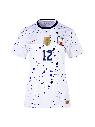 Maglia Nike Womens United States Tierna Davidson 4 Star Home 23/24 w/ 2019 World Cup Champion Patch (Bianco/Blu)