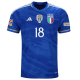 Maglia adidas Italia Nicolò Barella Home con patch Campione d'Europa + Nations League 22/23 (Blu)