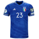 Maglia adidas Italia ALESSANDRO BASTONI Home con toppe Campione d'Europa + Qualificazione Euro 22/23 (Blu)