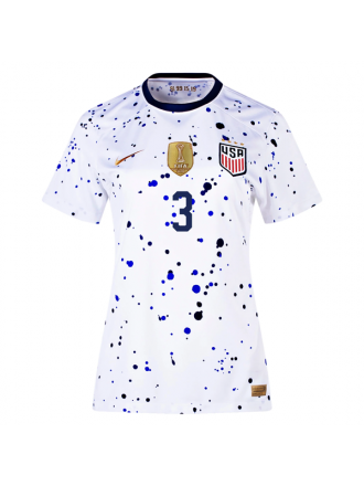 Maglia Nike Womens United States Sofia Huerta 4 Star Home 23/24 w/ 2019 World Cup Champion Patch (Bianco/Blu)