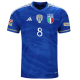 Maglia adidas Italia Jorginho Home con patch Campione d'Europa + Nations League 22/23 (Blu)