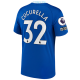 Maglia Nike Chelsea Marc Cucurella Home con toppe EPL + Coppa del Mondo per club 22/23 (blu scuro)