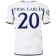 Maglia home adidas Real Madrid Fran Garcia con toppe Champions League + Coppa del Mondo per Club 23/24 (bianco)