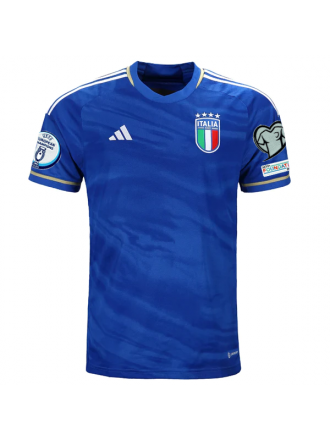 Maglia adidas Italia Home con patch Campione d'Europa + Qualificazione Euro 22/23 (Blu)