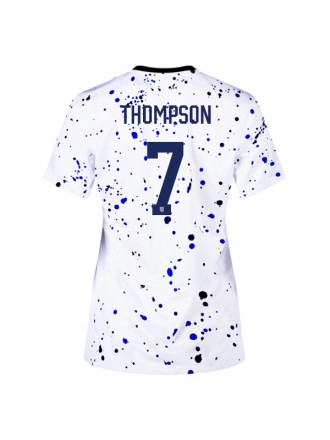 Maglia Nike Womens United States Alyssa Thompson 4 Star Home 23/24 con patch campione del mondo 2019 (bianco/blu)