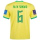 Maglia Nike Brazil Alex Sandro Home 22/23 con toppe Coppa del Mondo 2022 (giallo dinamico/blu)
