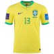 Maglia Nike Brazil Dani Alves Home 22/23 con toppe Coppa del Mondo 2022 (giallo dinamico/blu)