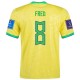 Maglia Nike Brazil Fred Home 22/23 con toppe Coppa del Mondo 2022 (giallo dinamico/blu)