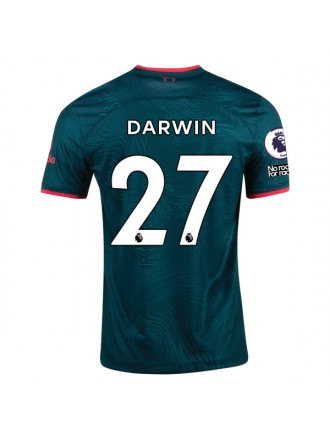 Terza maglia Nike Liverpool Darwin Nunez 22/23 con patch EPL e NRFR (Teal Atomico Scuro/Rosso Fuoco)