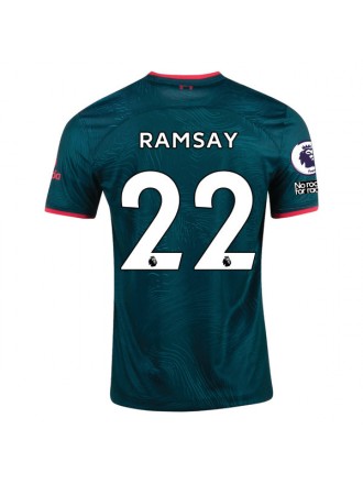 Terza maglia Nike Liverpool Ramsay 22/23 con patch EPL e NRFR (Teal Atomico Scuro/Rosso Fuoco)