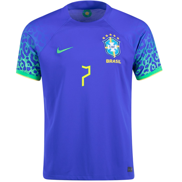 Maglia Nike Brazil Lucas Paqueta Away 22/23 (Paramount Blue/Green Spark)