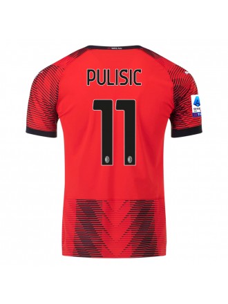 Puma AC Milan Christian Pulisic Maglia home autentica con patch Serie A 23/24 (rosso/nero)
