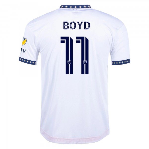 Maglia adidas Boyd LA Galaxy Home Authentic 22/23 con patch MLS (Bianco)