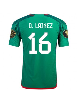 Maglia adidas Mexico Diego Lainez Authentic Home con toppe Gold Cup 22/23 (verde vivo)