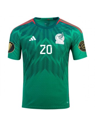 Maglia adidas Mexico Henry Martin Authentic Home Jersey con toppe Gold Cup 22/23 (verde vivo)