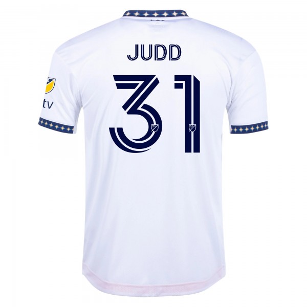 Maglia adidas Judd LA Galaxy Home Authentic 22/23 con patch MLS (bianco)