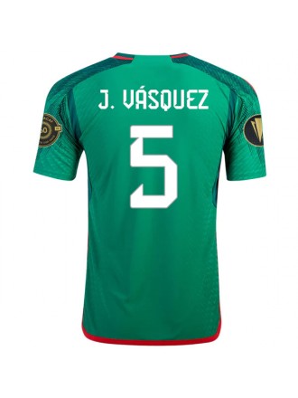 Maglia adidas Mexico Johan Vásquez Authentic Home Jersey con toppe Gold Cup 22/23 (verde vivo)