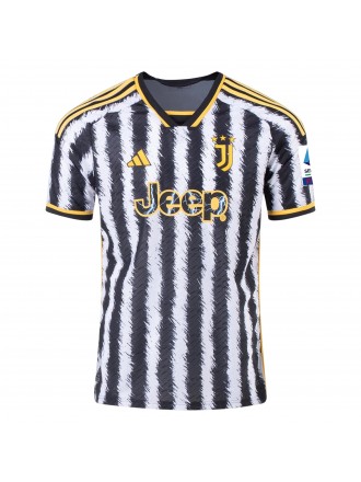 Maglia adidas Weston McKennie Home Authentic Juventus 23/24 con patch Serie A (nero/bianco)