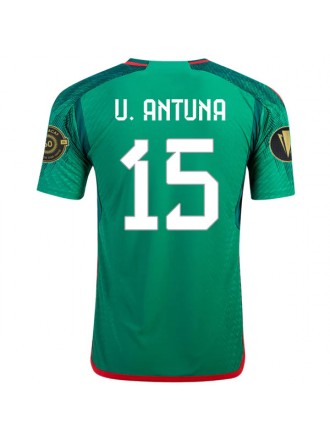 Maglia adidas Mexico Uriel Antuna Authentic Home con toppe Gold Cup 22/23 (verde vivo)