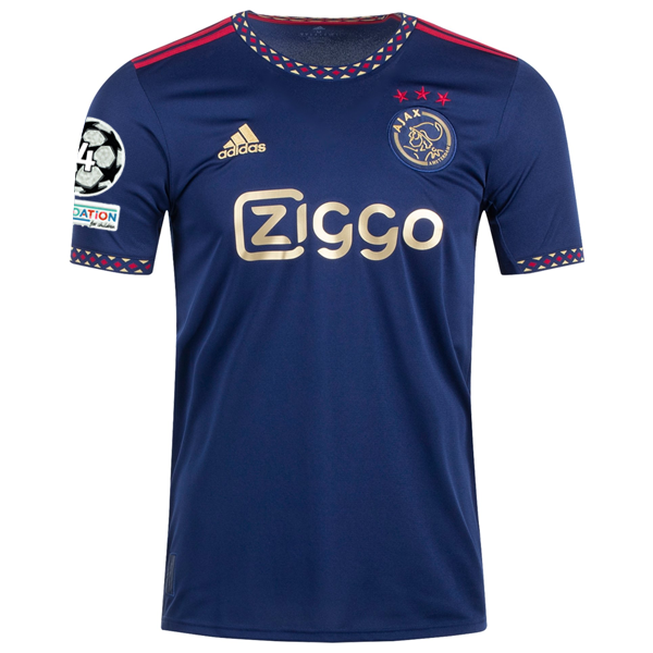 Maglia adidas Ajax Away con patch Champions League 22/23 (blu/oro)