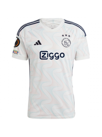 Maglia adidas Ajax Away con toppe Europa League 23/24 (Core White)
