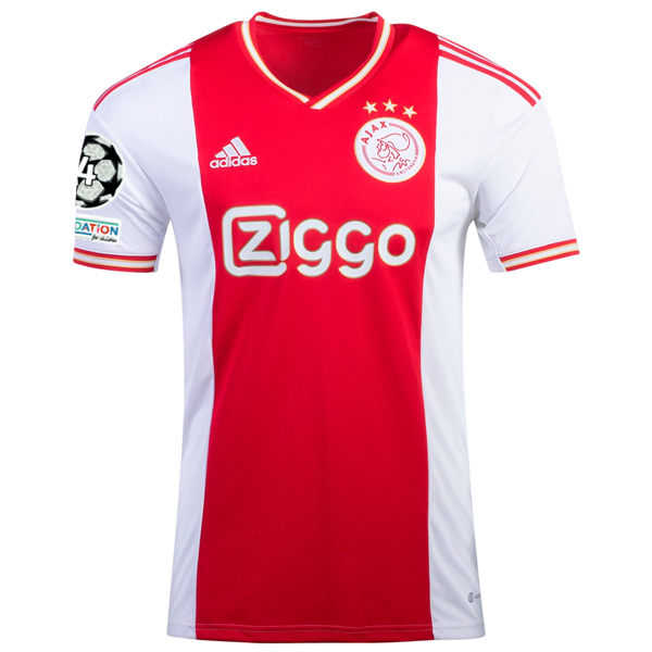 Maglia adidas Ajax Steven Bergwijn con toppe Champions League 22/23 (rosso/blu)