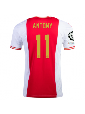Maglia adidas Ajax Antony Home con toppe Champions League 22/23 (rosso/bianco)