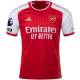 Maglia adidas Arsenal Gabriel Magalhães Home 23/24 con patch EPL + No Room For Racism (Meglio Scarlatto/Bianco)