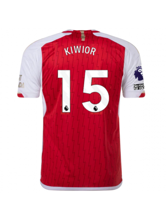 Maglia adidas Arsenal Jakub Kiwior Home 23/24 con patch EPL + No Room For Racism (meglio scarlatto/bianco)