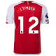 Maglia adidas Arsenal Jurrien Timber Home 23/24 con patch EPL + No Room For Racism (meglio scarlatto/bianco)