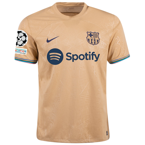 Maglia da trasferta Nike Barcelona con patch Champions League 22/23 (Club Gold)