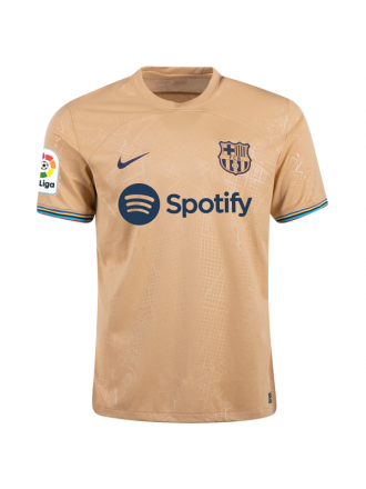 Maglia da trasferta Nike Barcelona Ousmane Dembele con patch La Liga 22/23 (Club Gold)