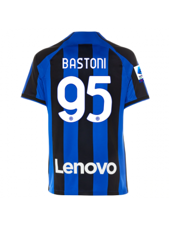 Maglia casalinga Nike Inter Milan Bastoni con patch Serie A + Copa Italia 22/23 (Lione Blu/Nero)
