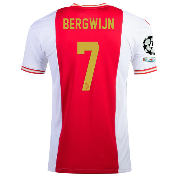 Maglia adidas Ajax Steven Bergwijn con toppe Champions League 22/23 (rosso/blu)