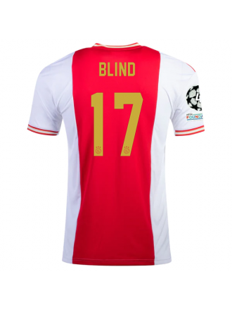 Maglia adidas Ajax Daley Blind Home con toppe Champions League 22/23 (rosso/bianco)