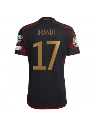 Maglia adidas Germany Julian Brandt Away con toppe per le qualificazioni agli Europei 22/23 (nero/bordeaux)